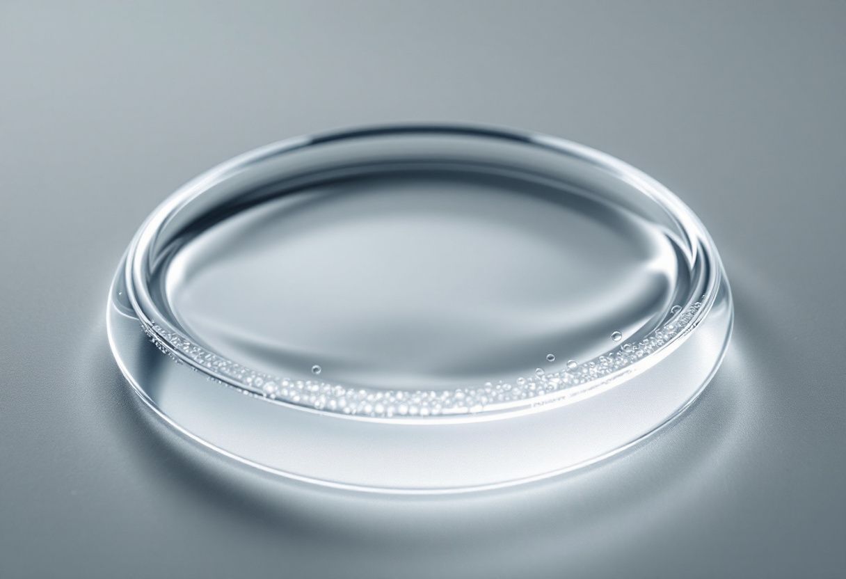 Fluid meniscus on ground glass. Contact time is the controlled variable.